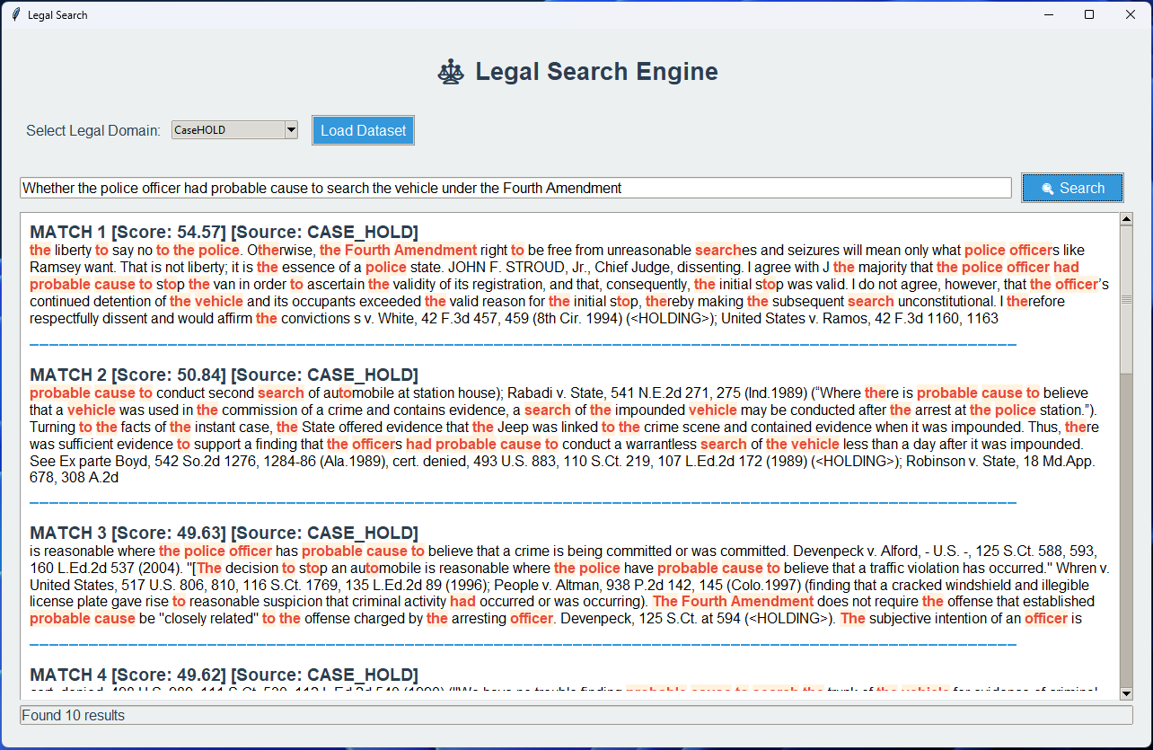 Legal Search Engine screenshot